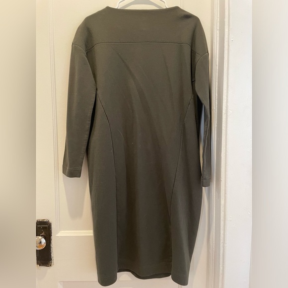 Muji dark green midi dress with side pockets XS-S - Picture 2 of 7